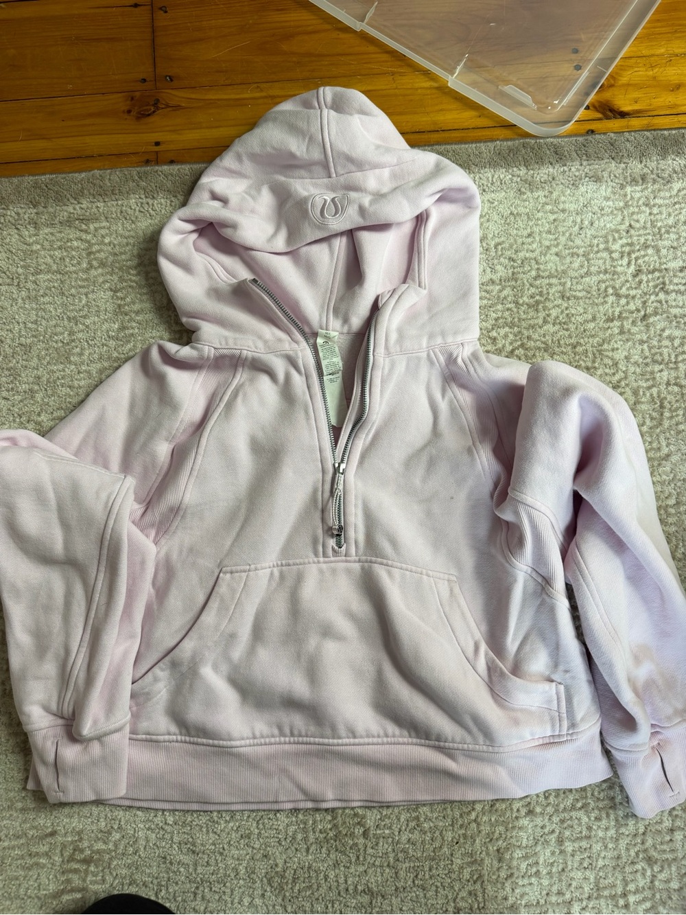 lululemon athletica Pale Pink Half-Zip Hoodie Sweater